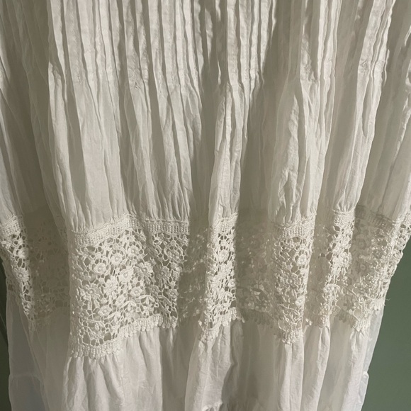Soft Surroundings Dominica Crochet Maxi Dress L Ivory Cottagecore Prairie Boho - Picture 9 of 9
